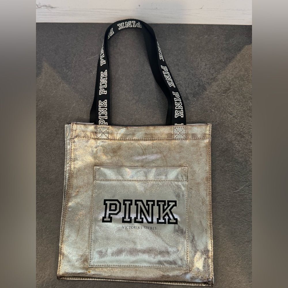 Victoria’s Secret PINK Small Gold and Black Tote Bag